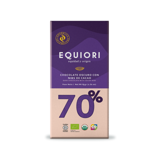 TABLETTE CHOCOLAT BIO EQUIORI - 70% CACAO (80g)
