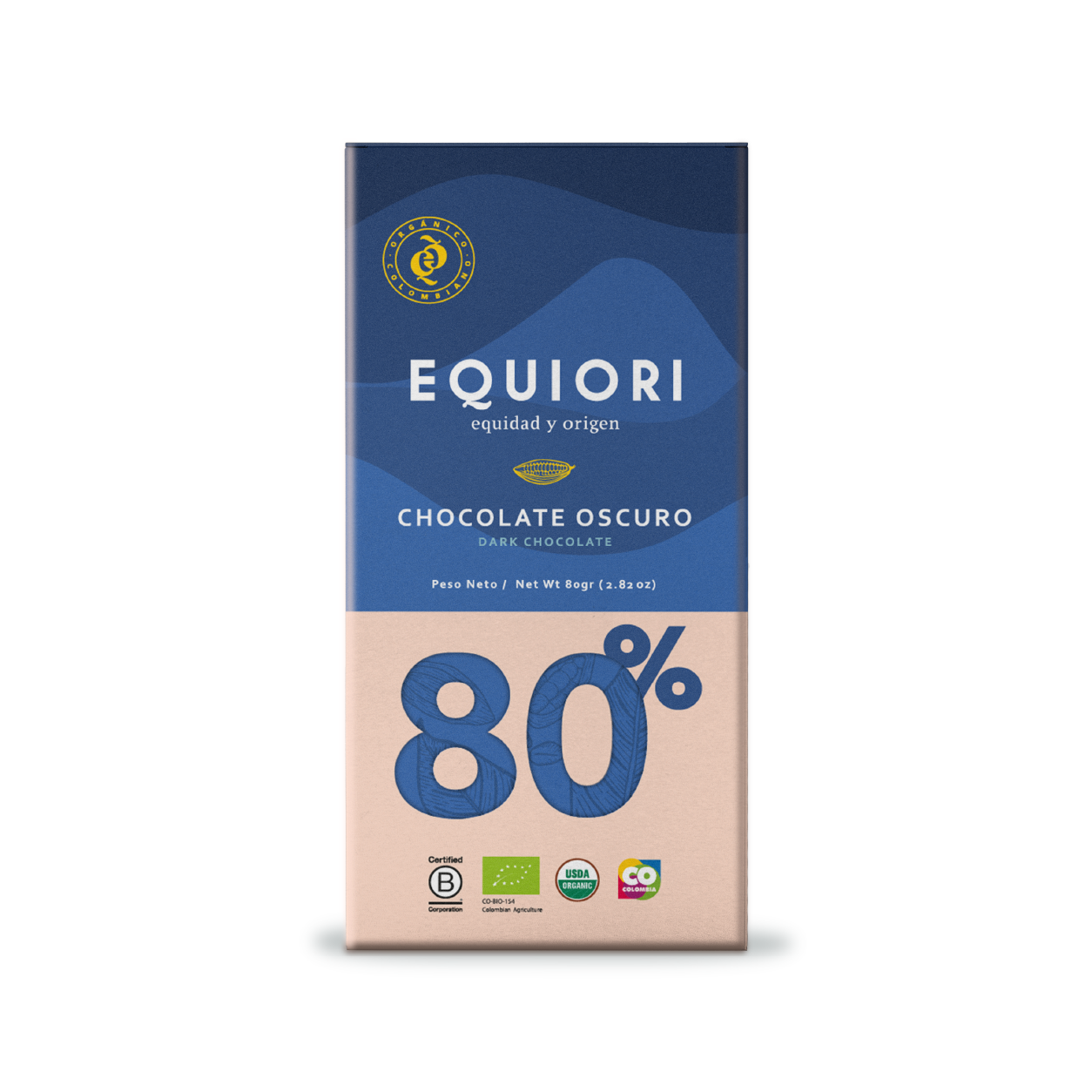 TABLETTE CHOCOLAT BIO EQUIORI - 80% CACAO (80g)